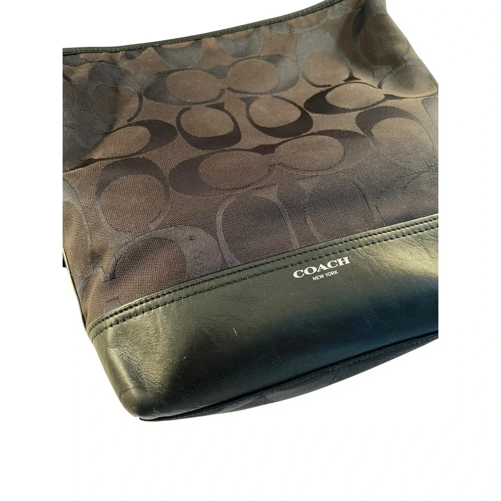 Coach Signature Legacy Leather Canvas‎ 21149 Classic Preppy Black Bag Purse
